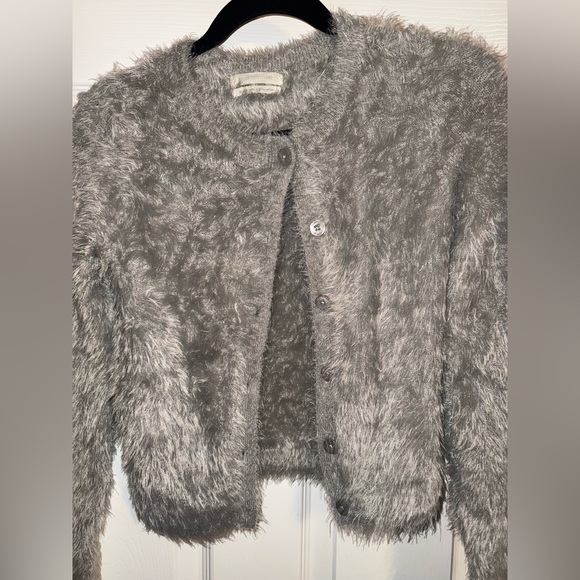Urban Outfitters Fuzzy Gray Cardigan - Picture 2 of 6